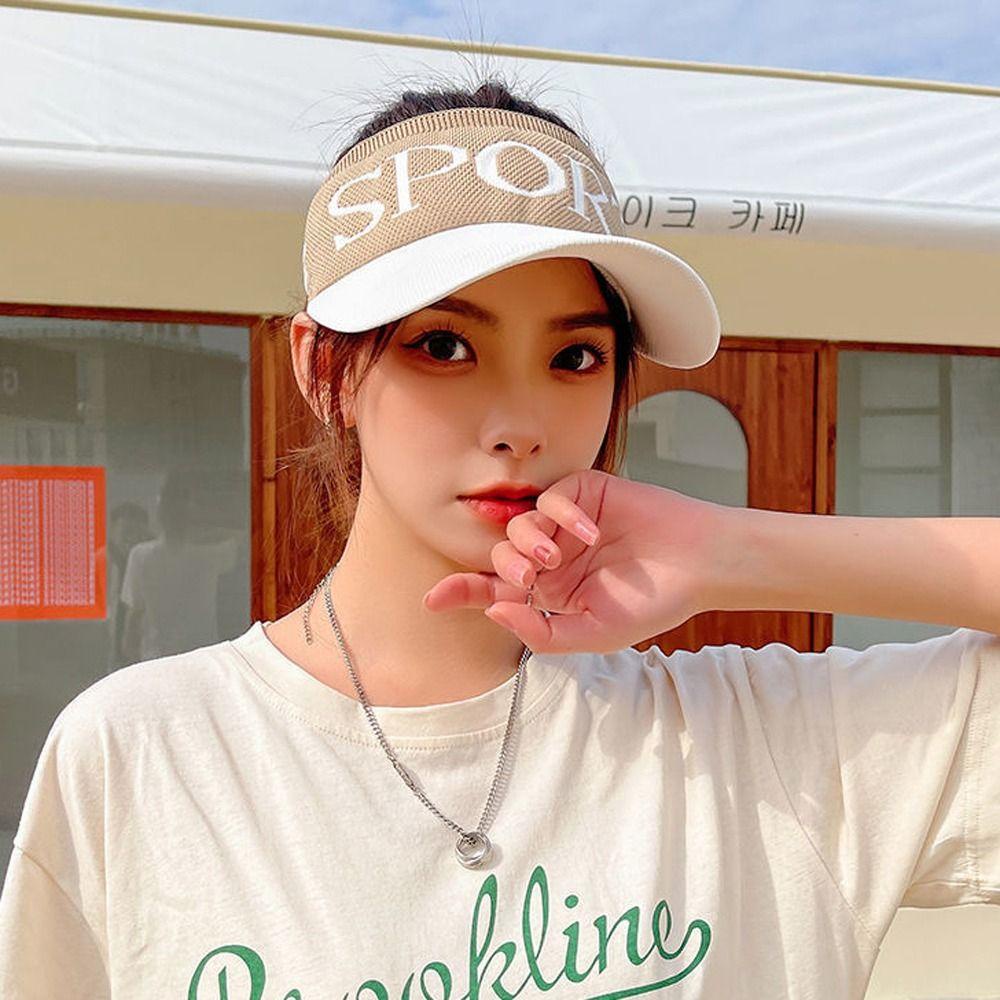 Mũ Lưỡi Trai Nửa Đầu Chống Nắng Tia UV In Chữ Thời Trang Cho Nữ