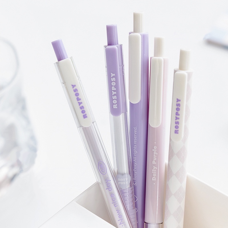 Bút Gel màu tím vani Rosyposy Vanilla Series, Bút bi, Bút đài phun nước, 0,5mm ST Nib