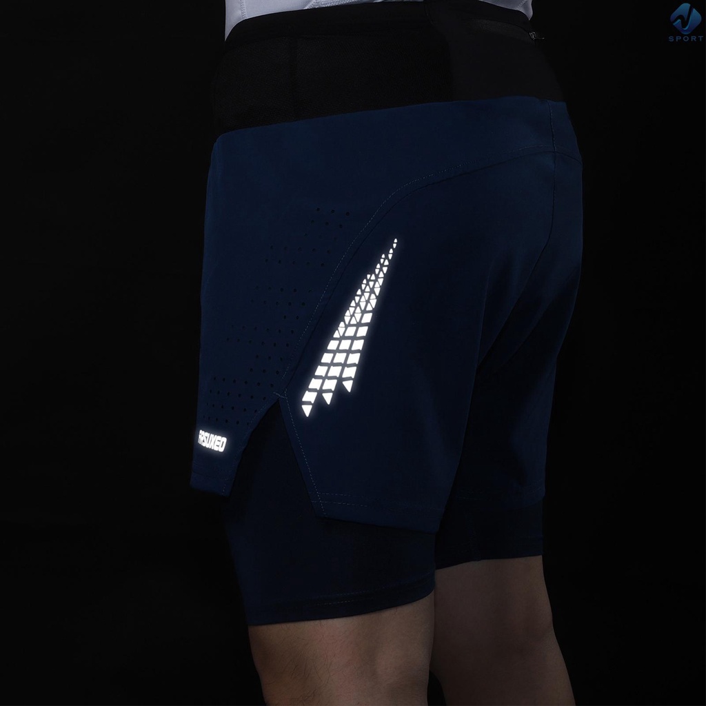 Quần Short Thể Thao Lưng Cao 2 Trong 1 Có Túi Thời Trang Cho Nam