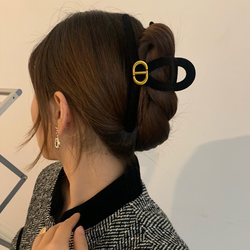 Kẹp Tóc Lớn Hình Chữ CD Màu Đen Phong Cách Mới 2023