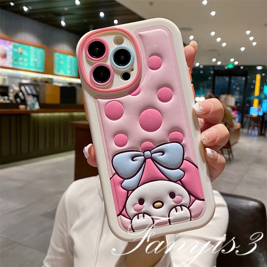 Ốp Điện Thoại TPU Silicone Mềm Họa Tiết Dầu Kuromi Đáng Yêu Cho IPhone 14 13 12 11 Pro Max X XR Xs Max