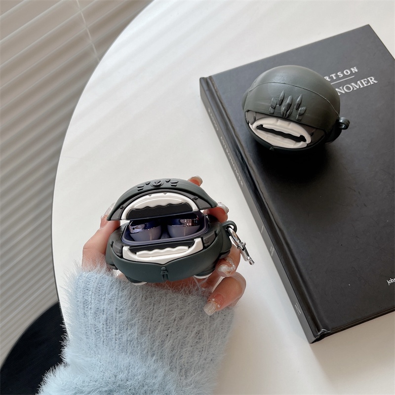 Vỏ Bảo Vệ Hộp Sạc Tai Nghe Samsung Galaxy Buds Live Hình Cá Mập Xám 3D Bằng Silicon Mềm|Hộp Đựng Tai Nghe Không Dây Buds 2 2|Vỏ Bảo Vệ Hộp Sạc Tai Nghe bluetooth Không Dây Airpods pro / Buds2 pro tws