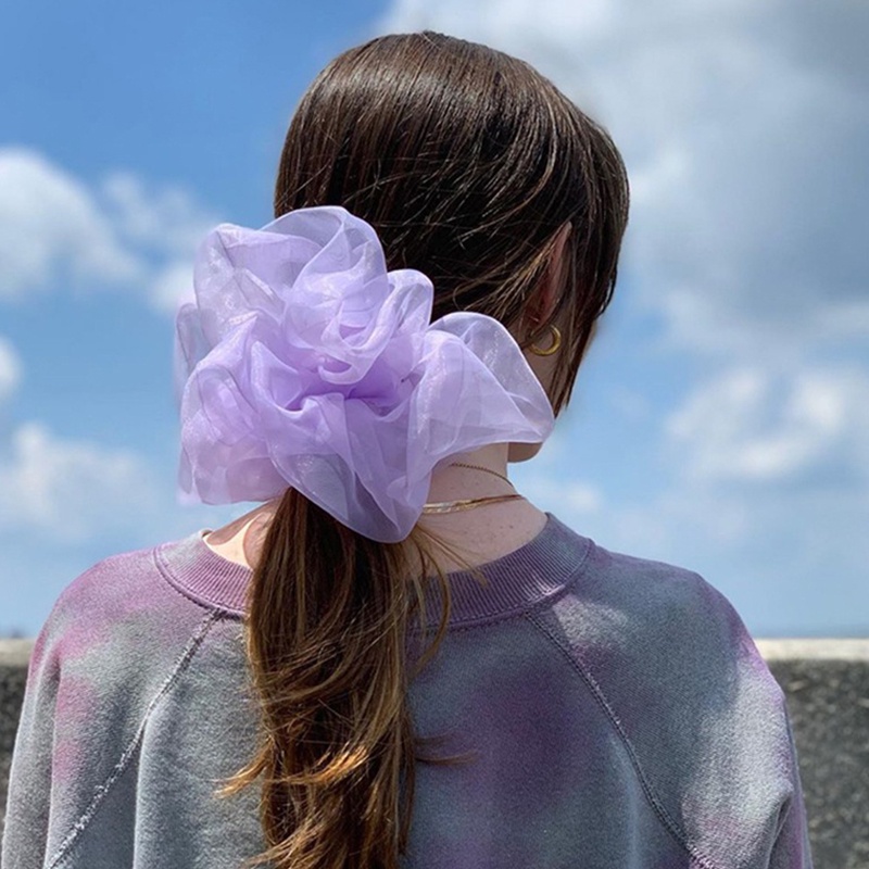 Dây Cột Tóc 17cm Chất Liệu Chiffon Màu Sắc Thanh Lịch Dễ Phối Đồ Phong Cách Hàn Quốc