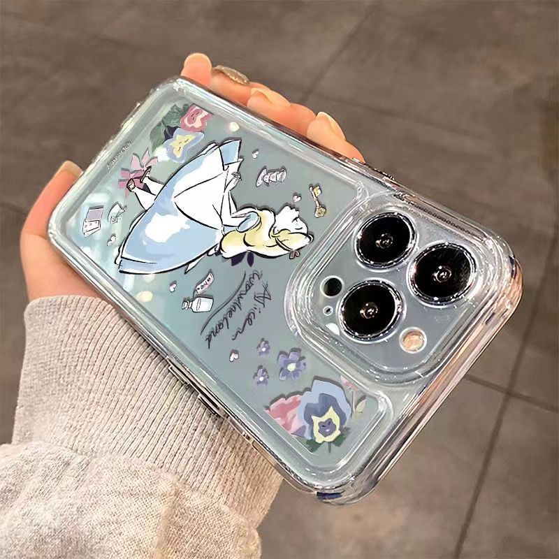 ✅Ốp Điện Thoại Mềm Màu Trong Suốt Hình Alice Cho iPhone11 14 13pro 12 x xr xsmax 7 8Plus 4Qo