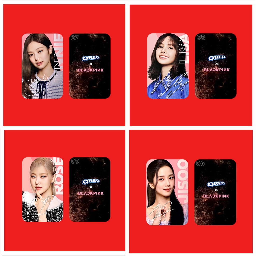 5 Cái / bộ BP OREO Ad Photocards JENNIE JISOO LISA ROSE Lomo Cards BP Kpop Bưu Thiếp