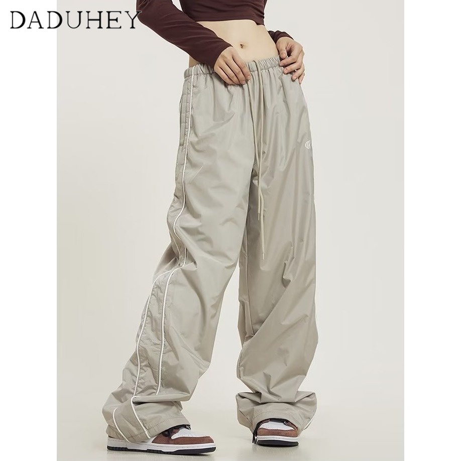 DaDuHey New American Striped Casual Pants High Waist Loose Sweatpants Niche Women's Jogging Pants