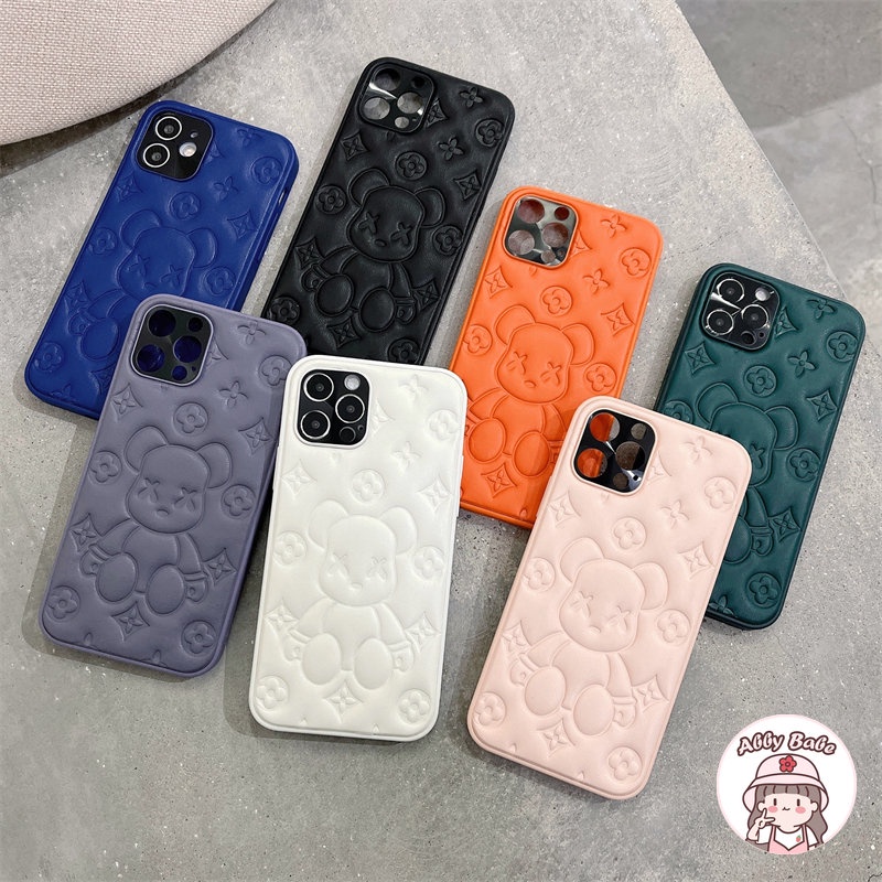 Ốp Điện Thoại Da Giả Viền TPU Dẻo In Hình Kaws Sang Trọng Chống Bụi Cho IPhone 14 Pro Max 13 12 11 Pro Max