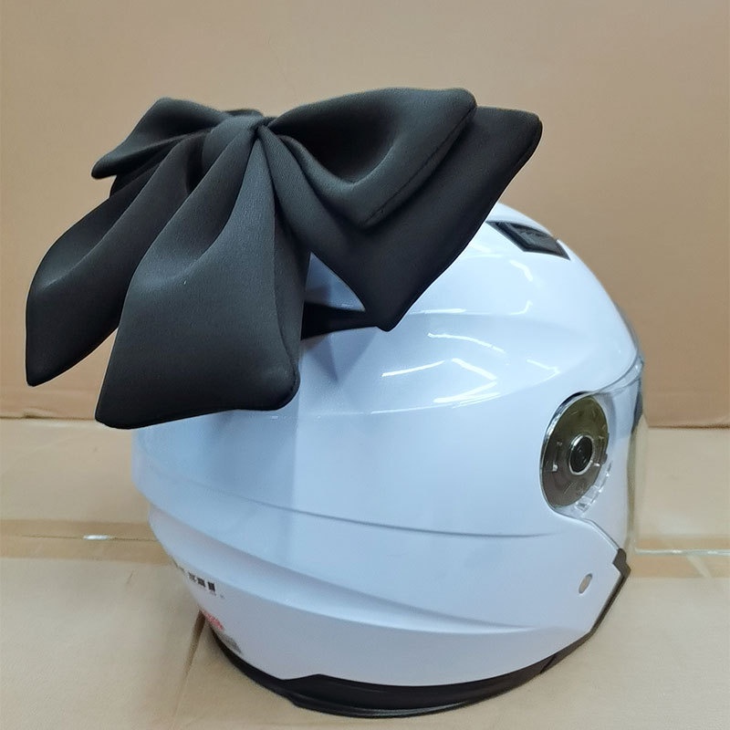Mũ Bảo Hiểm cotton Đính Nơ ronxmor Biến Hình Trang Trí Mũ Bảo Hiểm Xe Máy Điện