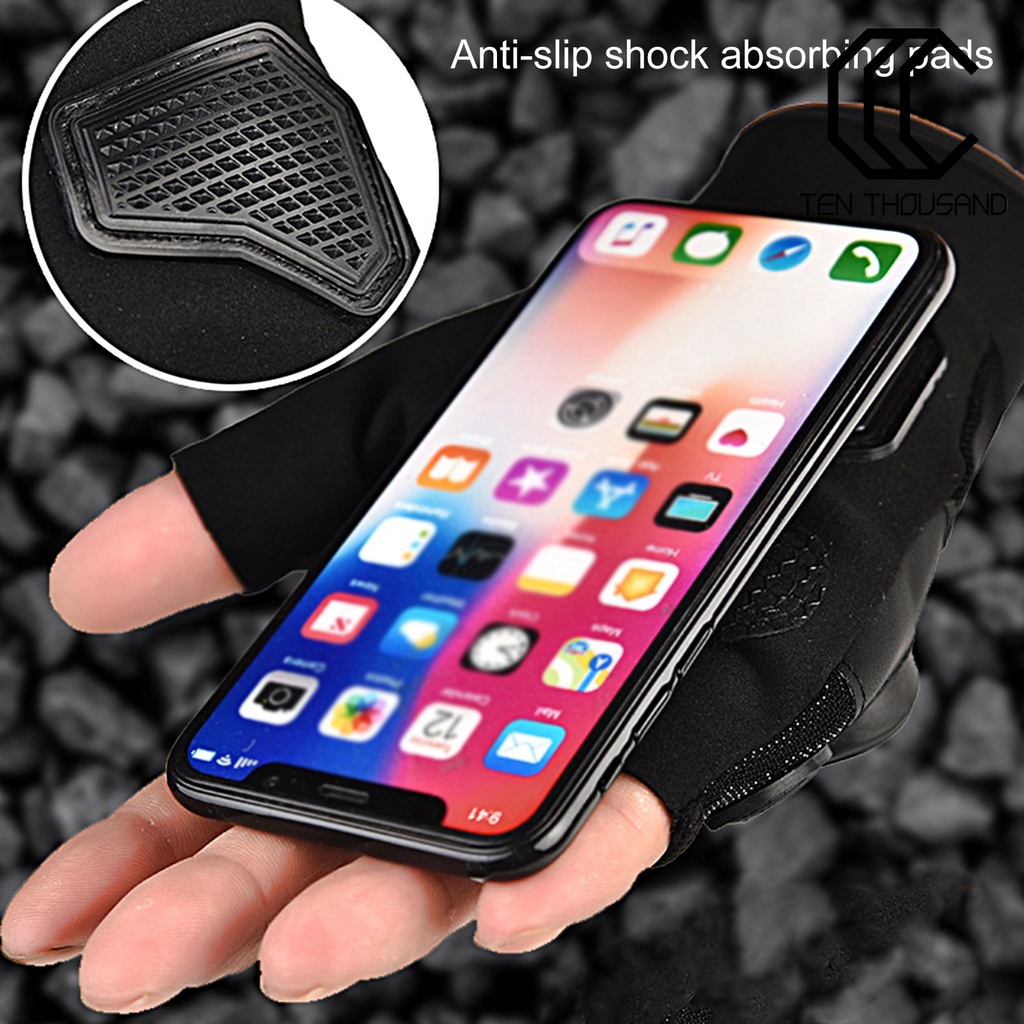 ❖1 Cặp Găng Tay Nửa Ngón Đi Xe Máy Bằng Thép Không Gỉ