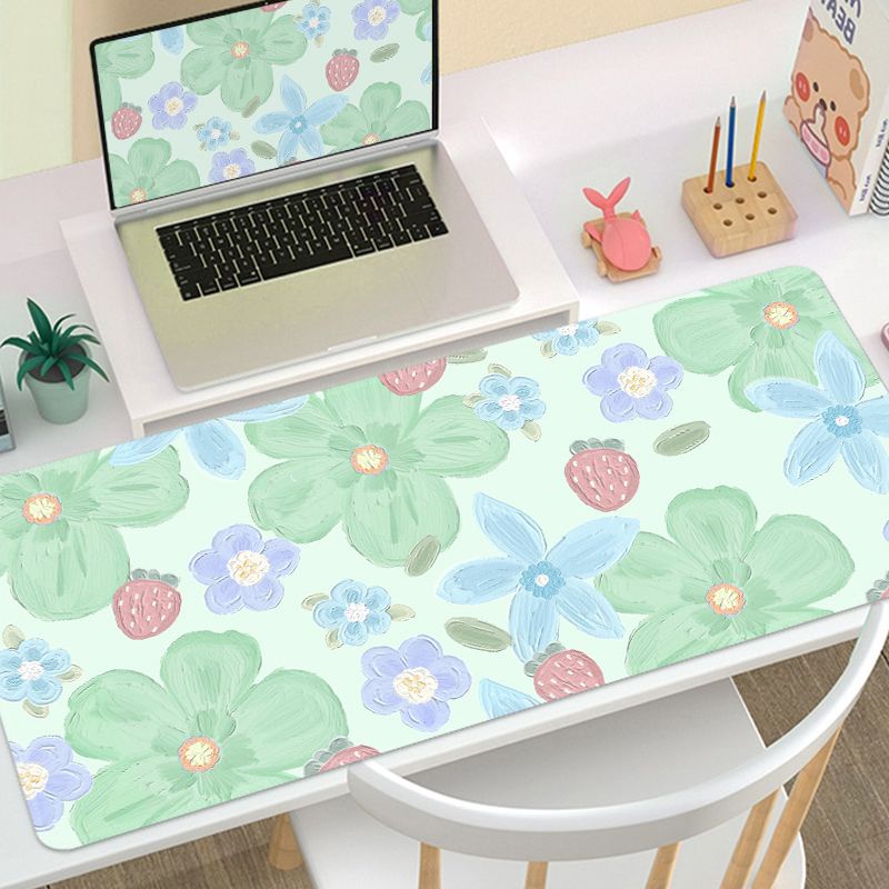 Tấm Lót Chuột Và Bàn Phím Máy Tính Chống Trượt 800 * 300 * 3MM In Hình Hoa Xinh Xắn