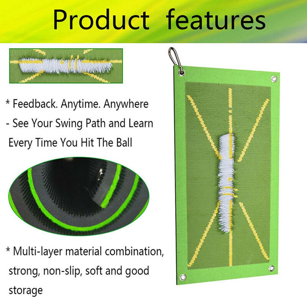 Golf Training Mat for Swing Detection Batting Golf Divot Grass Mat Set Portable