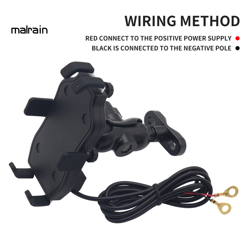 Giá Đỡ Điện Thoại Sạc Nhanh 3.0 Bằng Hợp Kim Nhôm Gắn Tay Lái Xe Đạp / Mô Tô