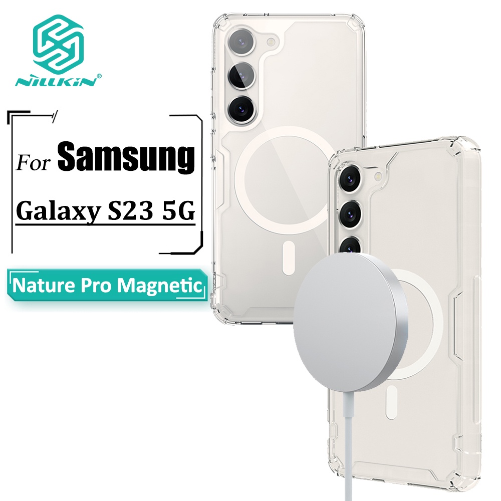 Ốp Điện Thoại Nillkin Bằng TPU Mềm Trong Suốt Siêu Mỏng Từ Tính Chống Sốc Cho Samsung Galaxy S23