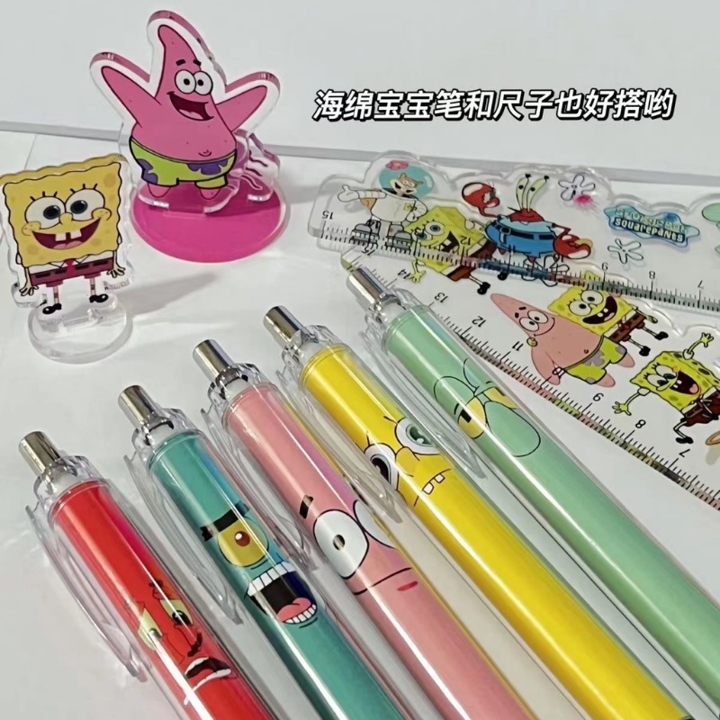 Bút Mực Đen Ngòi 0.5mm Hình SpongeBob Dễ Thương Cho Bé