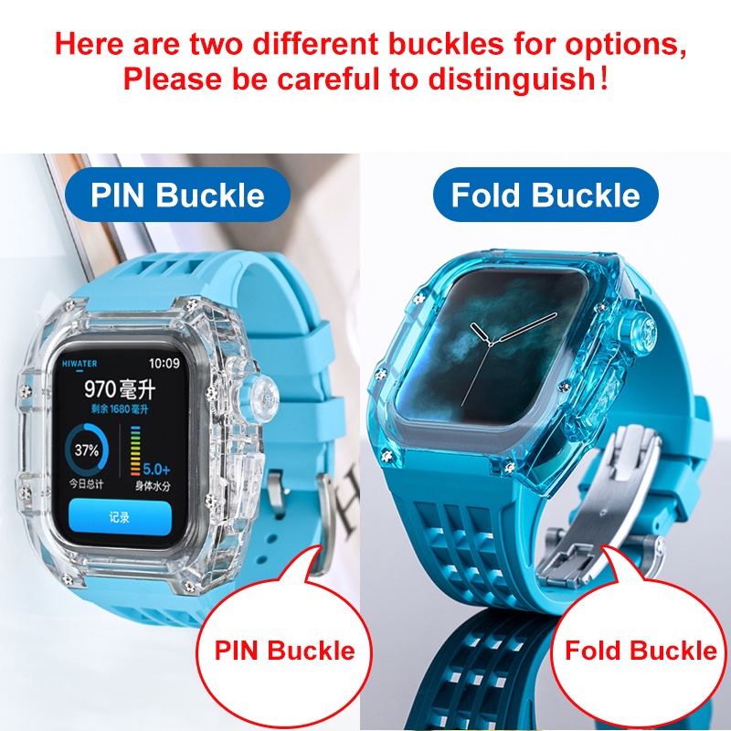 Dây Silicone Trong SuốT Cao Su Cho ĐồNg Hồ iWatch 8 7 44 / 45MM Ultra 49MM