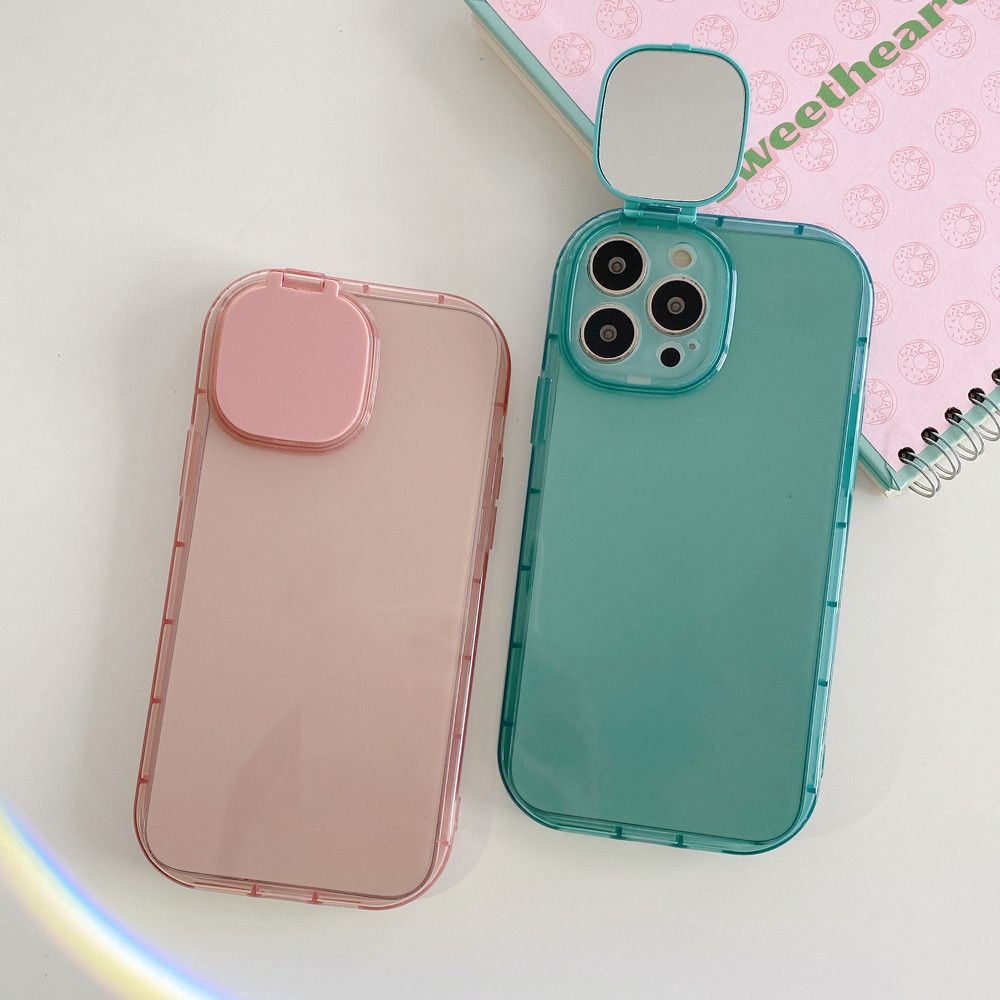 Ốp Điện Thoại Mềm Trong Suốt Chống Sốc Màu Kẹo Có Giá Đỡ Cho IPhone 14 13 Pro Max 12 11