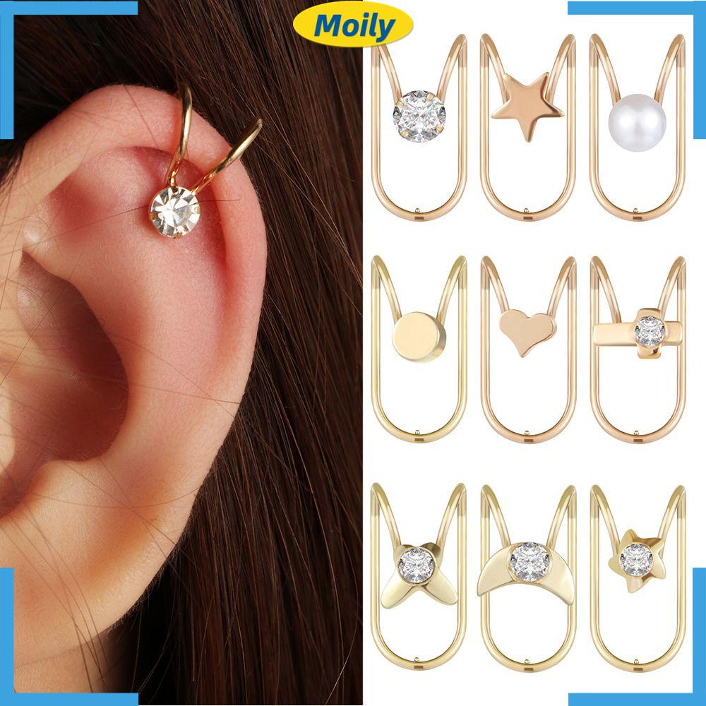 Khuyên kẹp vành tai đính ngọc trai giả thời trang cho nữ