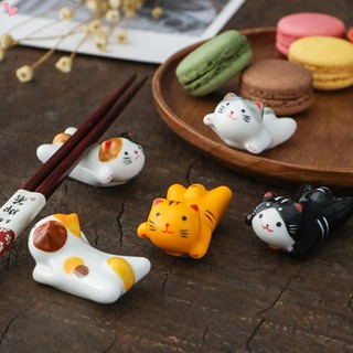 Giá gác đũa bằng sứ hình mèo dễ thương