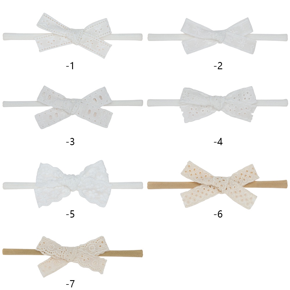 1 Băng Đô Vải Cotton Ren Thắt Nơ Xinh Xắn Cho Bé