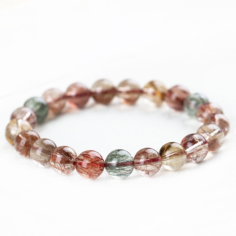 Vòng Tay Chuỗi Hạt Đá Pha Lê Tự Nhiên Nhiều Màu Thời Trang Cho Cặp Đôi