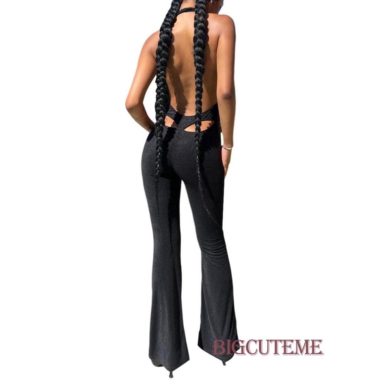 Áo liền quần Sát Nách Màu Đen Cổ Chữ V Khoét Sâu Quyến Rũ