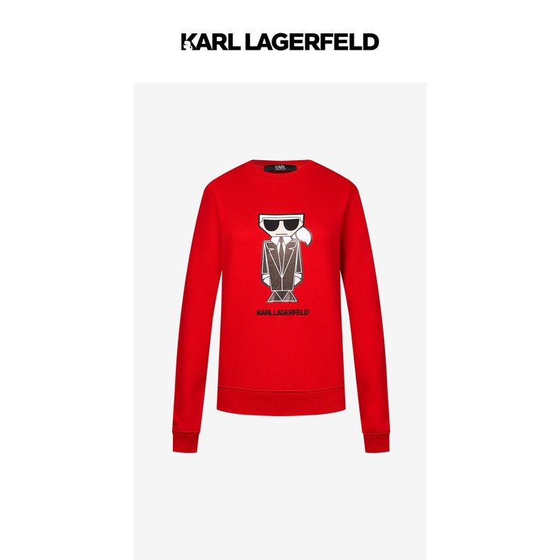 Áo SWEATSHIRT In Chữ KARL Lagerfereld Với COLLAPSE Cổ Áo