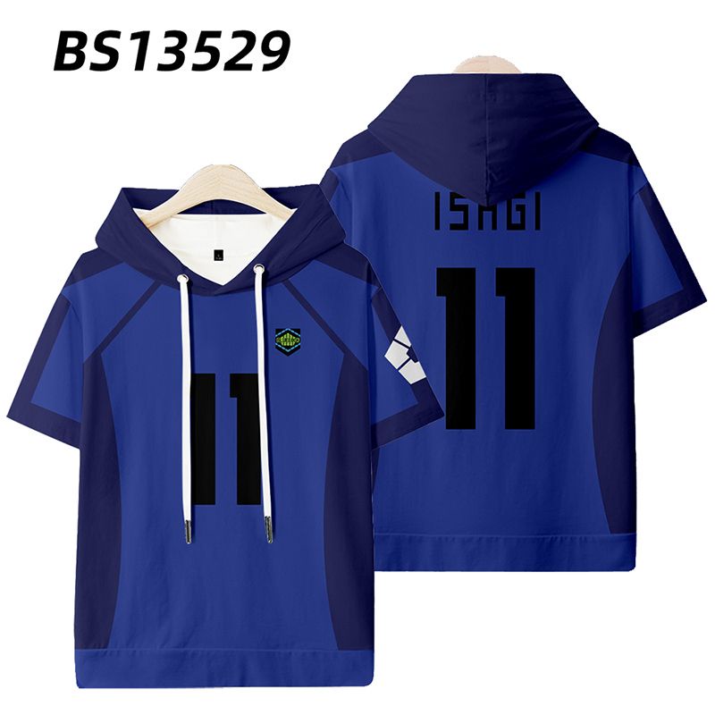 Áo Khoác Hoodie Tay Ngắn Hóa Trang Nhân Vật Brchirr Isagi Plus size Hal