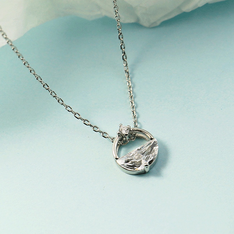 Yiwang Qingquan Vòng cổ Nửa Kim Cương Đơn Giản Thời Trang Hàn Quốc Cho Nữ