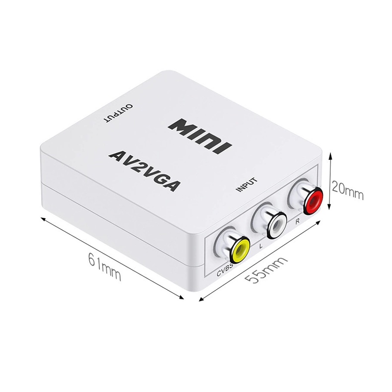 Bộ ChuyểN ĐổI AV RCA CVBS Sang VGA + CáP Âm Thanh 3.5mm Cho TV Box PC 1080P HDTV