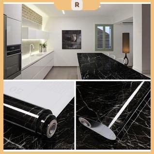 Decal dán bếp cách nhiệt đá hoa cương vân đen khổ 60cm (giá bán 1m)