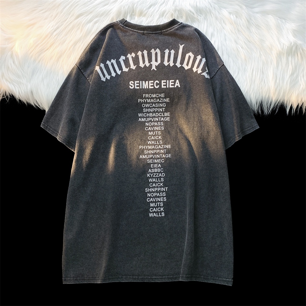 Áo thun NRVP 100% cotton tay ngắn dáng rộng in họa tiết độc đáo phong cách Hàn Quốc thời trang cho nam và nữ