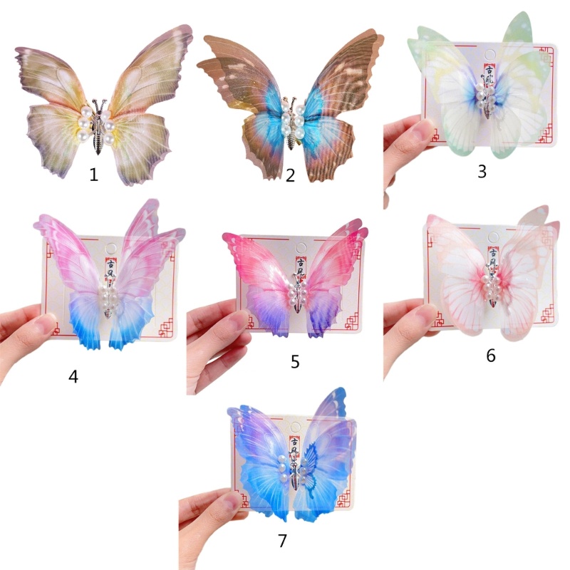 Kẹp Tóc Hình Bướm Phong Cách Trung Hoa Xinh Xắn Cho Bé Gái