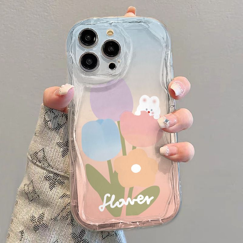 ✅Ốp Điện Thoại Mềm Trong Suốt Chống Sốc Hình Hoa Tulip Cho iPhone14 / 13promax 12 / 11 7 / 8p xs / xr Bộ Đồ Chơi EP1R