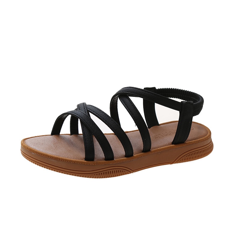 Giày Sandal Đế Mềm Quai Chéo Co Giãn Thời Trang Mùa Hè Hàn Quốc 2023