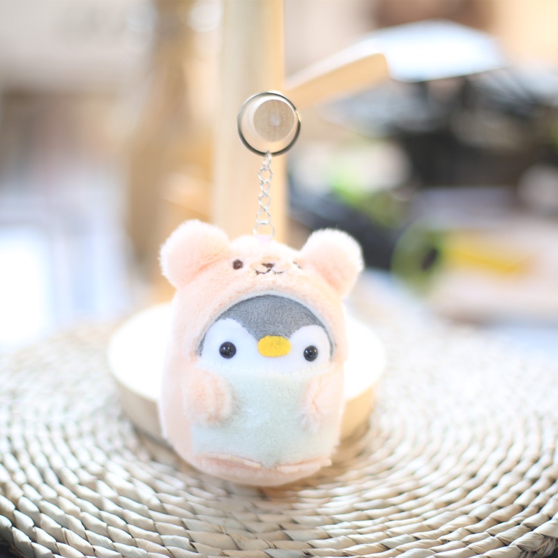 Móc Khóa Hình Thú Nhồi Bông Koupen Chan / Chim Cánh Cụt / Gấu Mặc Đầm Dễ Thương Cho Bé Gái
