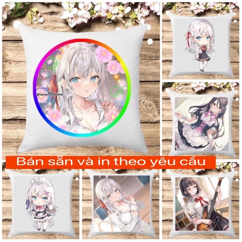 Gối in hình Light Novel Arya -San bàn bên thi thoảng lại thả thính tôi bằng tiếng nga/ gối ôm Light 