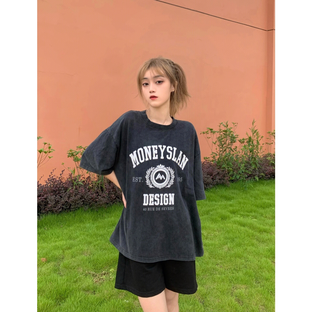 NRVP Áo Thun 100% Cotton Tay Ngắn Dáng Suông In Họa Tiết Hoạt Hình Phong Cách Hàn Quốc Cho Nữ