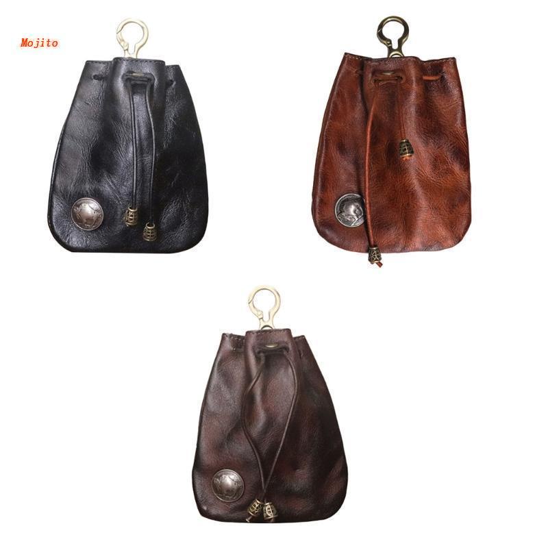 Bao Da Đựng Chìa Khóa Dây Rút Phong Cách Vintage Cho Mojito
