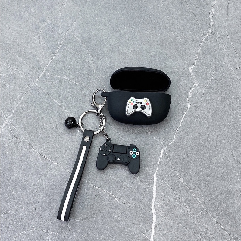 Vỏ Bảo Vệ Hộp Sạc Tai Nghe Bluetooth Haylou GT1 2022 / G3 / T19 Bằng Silicon Hình Máy Chơi game Hoạt Hình Kèm Móc Khóa