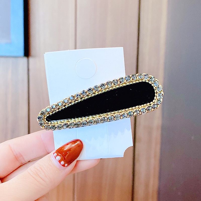 Kẹp Tóc BB Đính Đá Hình Vuông Đơn Giản Phong Cách Hàn Quốc Mới