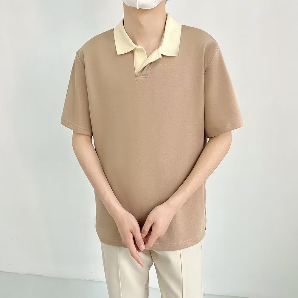 Áo polo Tay Ngắn Màu Trơn Phong Cách Hàn Quốc Thời Trang Mùa Hè Hàng Mới 2023 Dành Cho Bạn Nam
