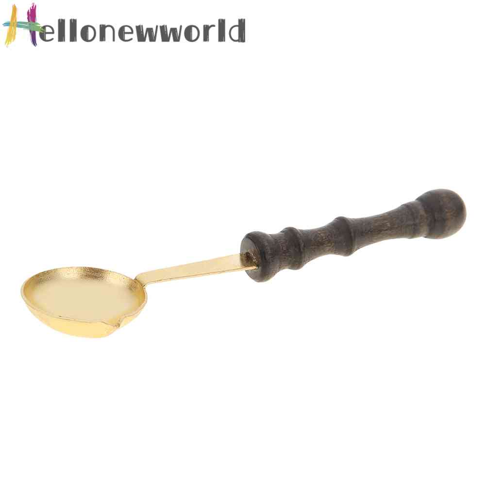 Muỗng Thẻ Sáp Niêm Phong Thiệp Mời Tay Cầm Bằng Gỗ Phong Cách Vintage