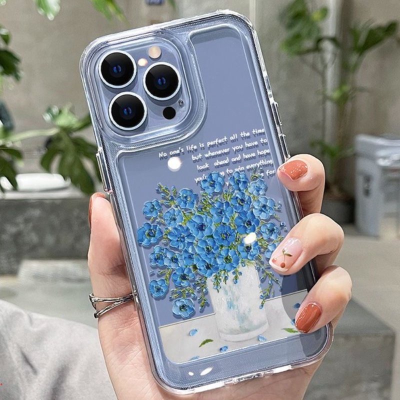 Ốp Điện Thoại TPU Silicon Mềm Trong Suốt Họa Tiết Hoa Chống Sốc Cho iphone 14 13 12 11 Pro MAX XS MAX XR X 14 6 7 8 Plus