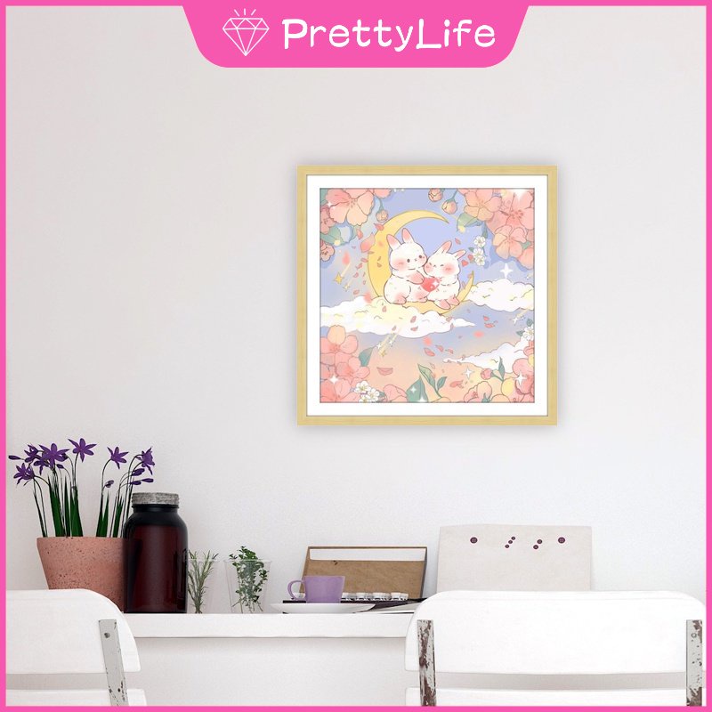 Bộ Tranh Đính Đá 5D Tự Làm 30x30cm Hình Thỏ Hoạt Hình / Cây Cối Trang Trí Nhà Cửa