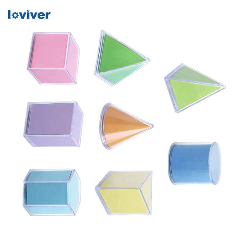 Set 8 Đồ Chơi Hình Học 3D Phân Loại Montessori Cho Bé