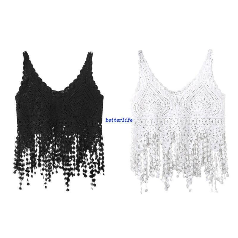 Áo Croptop Dệt Kim Phối Ren Dáng Dài Tua Rua Thời Trang Đi Biển Cho Nữ