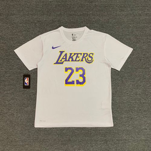 Áo Thun Bóng Rổ Tay Ngắn In Hình Lakers Chất Vải Khô Thoáng Nhanh Thời Trang