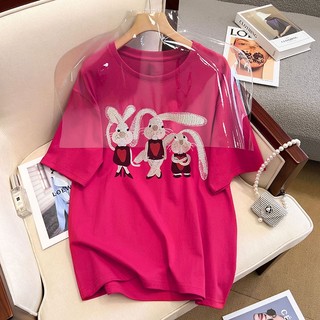 Áo thun KLODILLE 100% cotton tay ngắn in họa tiết thời trang trẻ trung dành cho nữ
