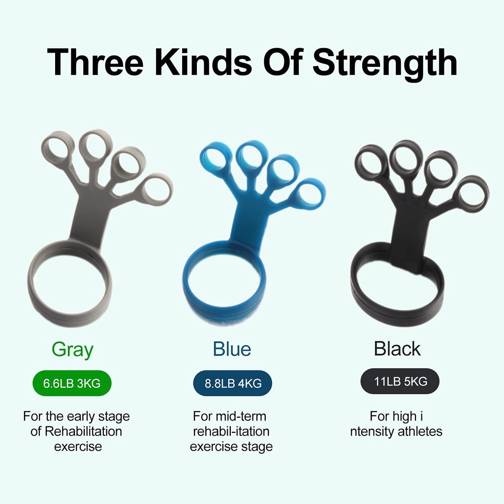 Dụng Cụ Luyện Tập Lực Ngón Tay 6 Mức Độ Bằng Silicone Tiện Lợi