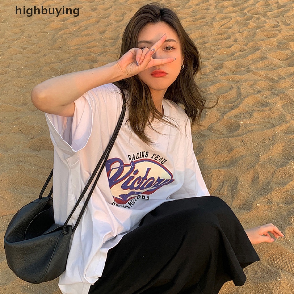 Áo Thun Nữ Tay Ngắn In Chữ Phong Cách Retro